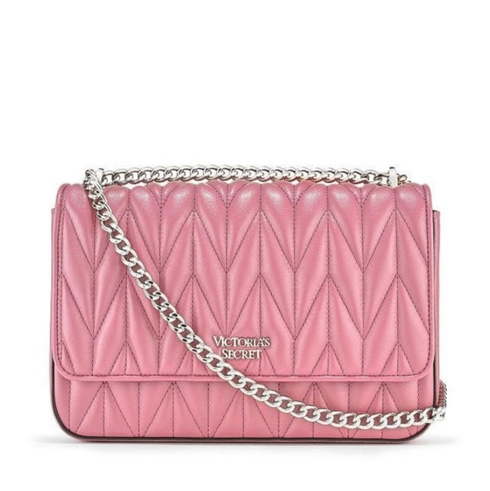 VS Light Pink Quilted Shoulder Bag